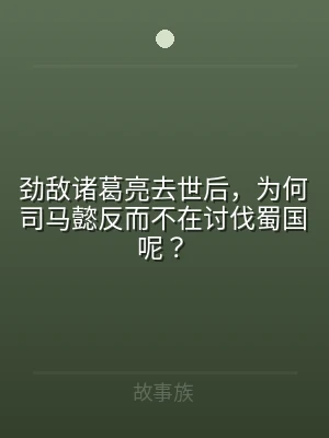 劲敌诸葛亮去世后，为何司马懿反而不在讨伐