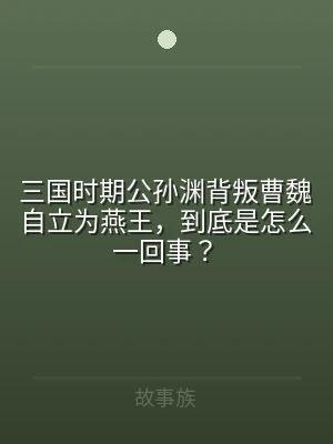 三国时期公孙渊背叛曹魏自立为燕王，到底是