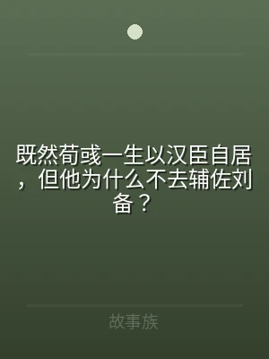 既然荀彧一生以汉臣自居，但他为什么不去辅