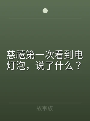 慈禧第一次看到电灯泡，说了什么？