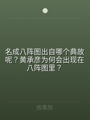 名成八阵图出自哪个典故呢？黄承彦为何会出