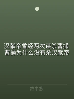 汉献帝曾经两次谋杀曹操 曹操为什么没有杀