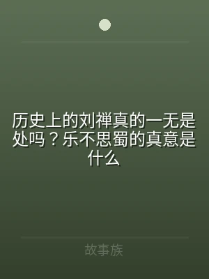 历史上的刘禅真的一无是处吗？乐不思蜀的真