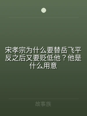 宋孝宗为什么要替岳飞平反之后又要贬低他？