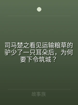 司马楚之看见运输粮草的驴少了一只耳朵后，