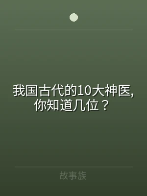 我国古代的10大神医,你知道几位？