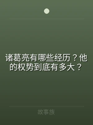 诸葛亮有哪些经历？他的权势到底有多大？